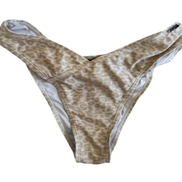 Kendall & Kylie Other - KENDALL & KYLIE | Gold Leopard Print Ruched Bikini Bottom Beachy Summer | Size L
